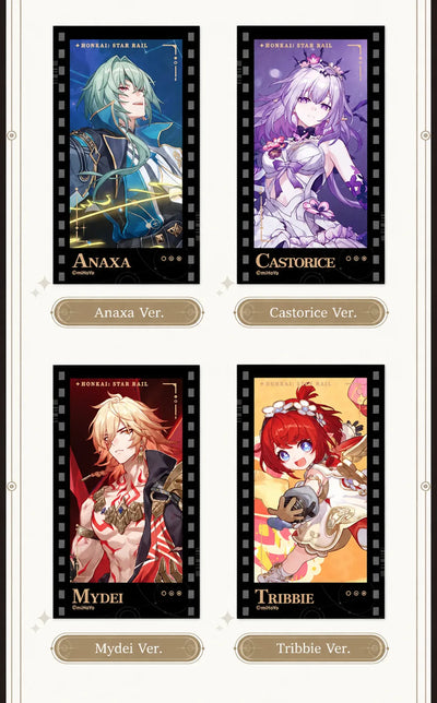 Filmstrip Cards featuring Anaxa, Castorice, Mydei and Tribbie