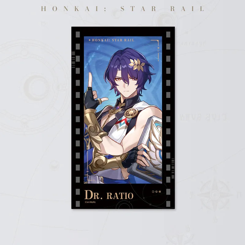 Honkai: Star Rail Starry Invitation Series Dr. Ratio Filmstrip Card on white background