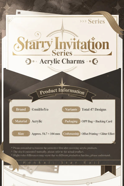 Acrylic charm specifications, size and flowing sand finish