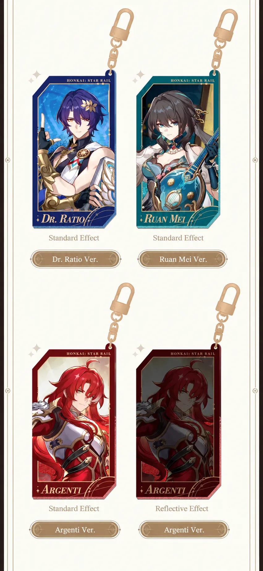 Dr. Ratio, Ruan Mei and Argenti acrylic charms