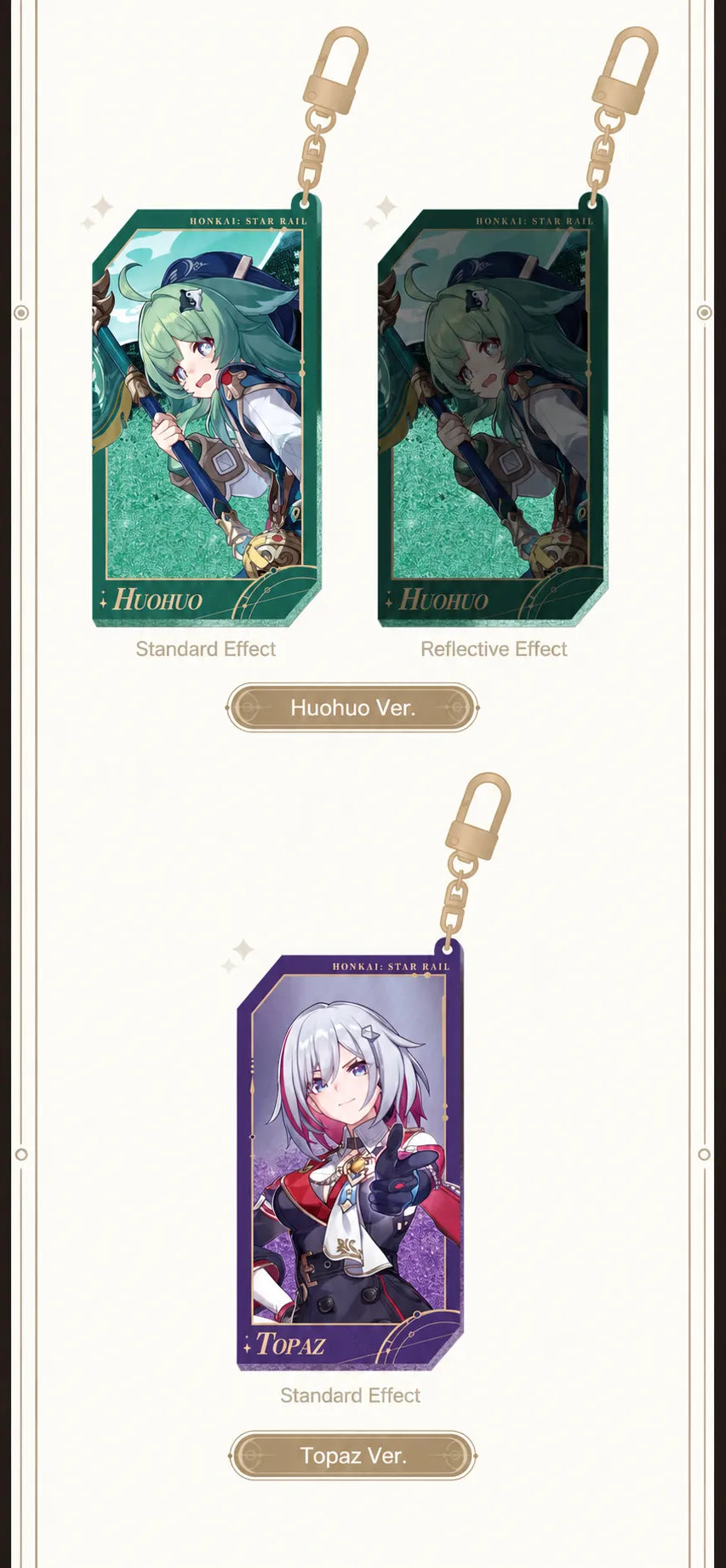 Huohuo and Topaz acrylic charms