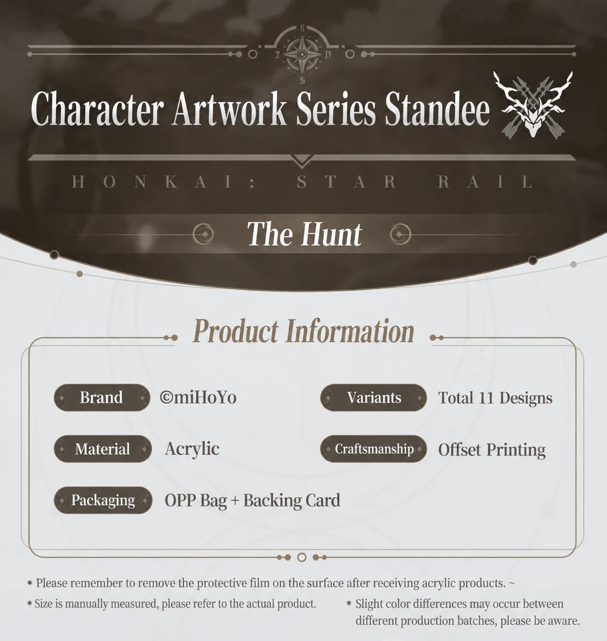 Honkai: Star Rail Character Artwork Series The Hunt acrylic standee product information