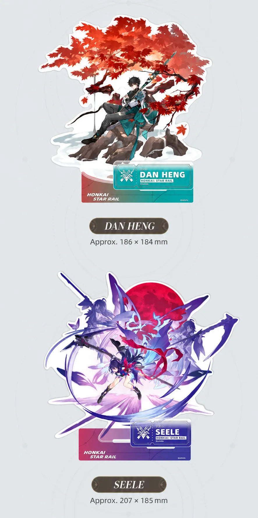 Dan Heng and Seele The Hunt acrylic standees with display bases