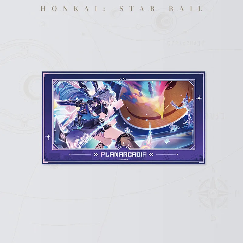 Honkai Star Rail Silver Wolf vs Asat Pramad film-style card featuring a colorful battle scene