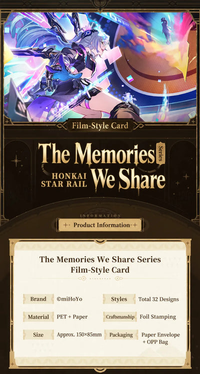 The Memories We Share Series film-style card product information and specifications