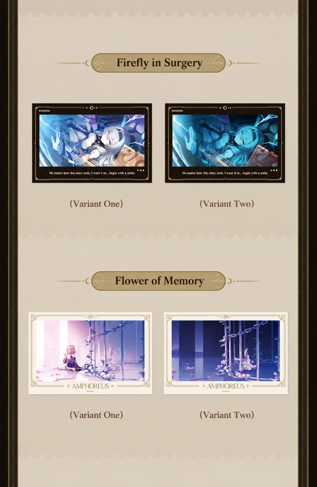 Honkai Star Rail Firefly in Surgery and Flower of Memory lenticular card transformation effects