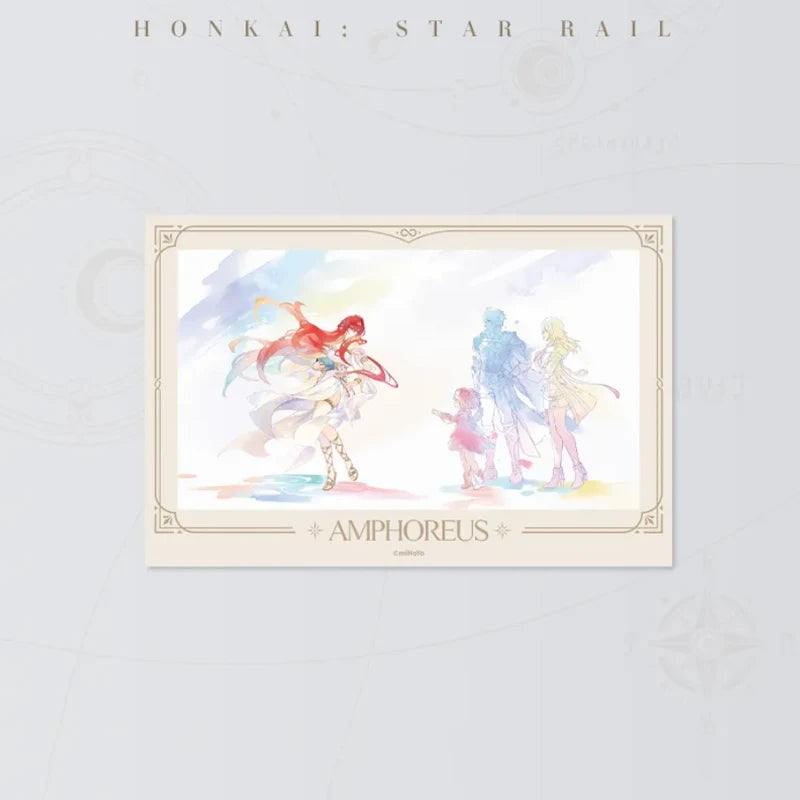 Honkai Star Rail Riding the West Wind Soaring Afar A lenticular card featuring a red-haired character