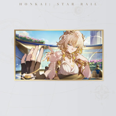 Honkai Star Rail Aglaea B PET art board featuring Aglaea in white and gold attire