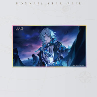 Honkai Star Rail Anaxa PET art board featuring Anaxa beneath a starry twilight sky