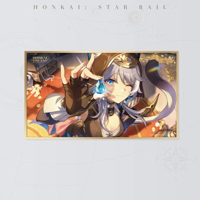 Honkai Star Rail Cipher PET art board featuring Cipher holding a glowing blue gem