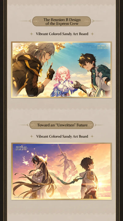 Honkai Star Rail PET art boards featuring Express Crew Reunion B and Toward Immortality