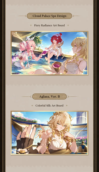 Honkai Star Rail PET art boards featuring Cloud Palace Spa and Aglaea B