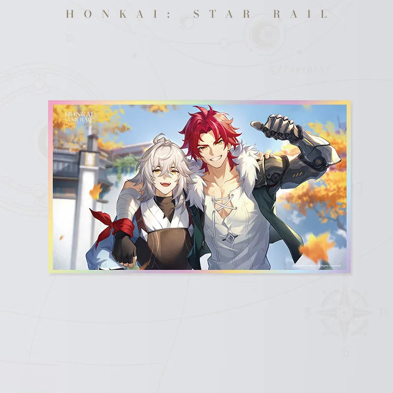 Honkai Star Rail Even a Brief Stop PET art board featuring two characters smiling together