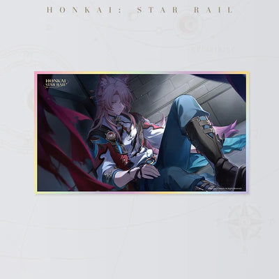 Honkai Star Rail Jiaoqiu PET art board featuring the character reclining in a dark interior