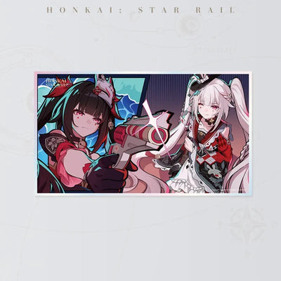 Honkai Star Rail Sparkle and Sparxie PET art board featuring both characters in colorful outfits