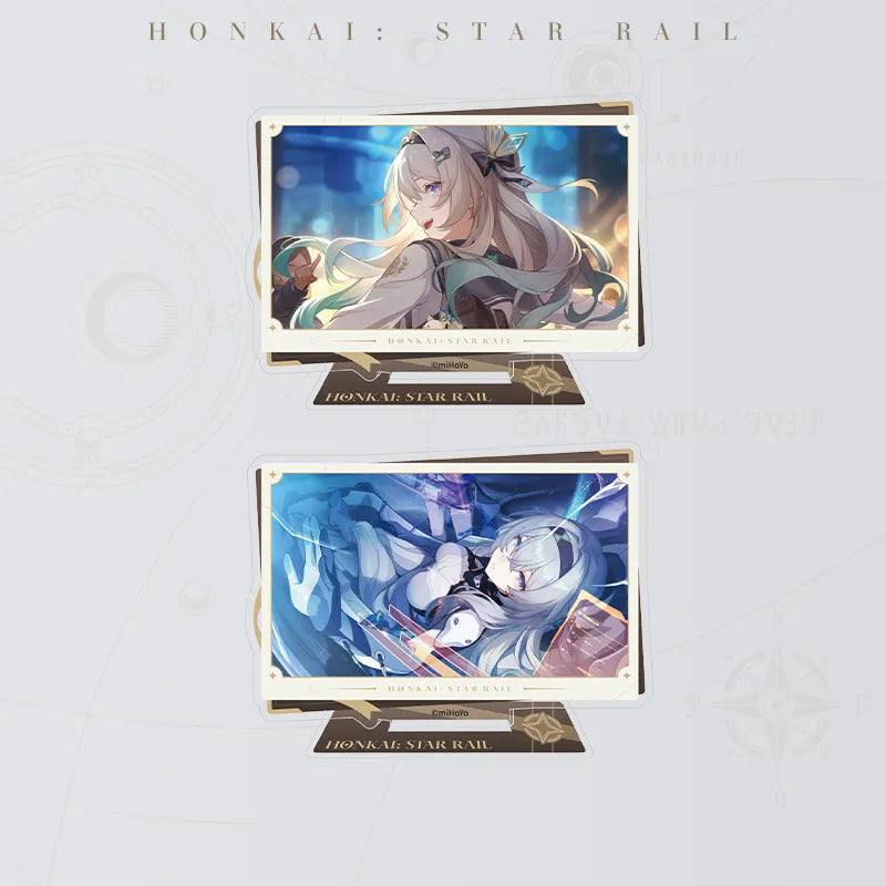 The Memories We Share Series acrylic standees featuring character scenes and display bases