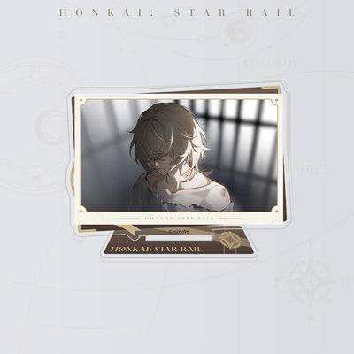 Honkai: Star Rail Aventurine acrylic standee featuring a monochrome character scene