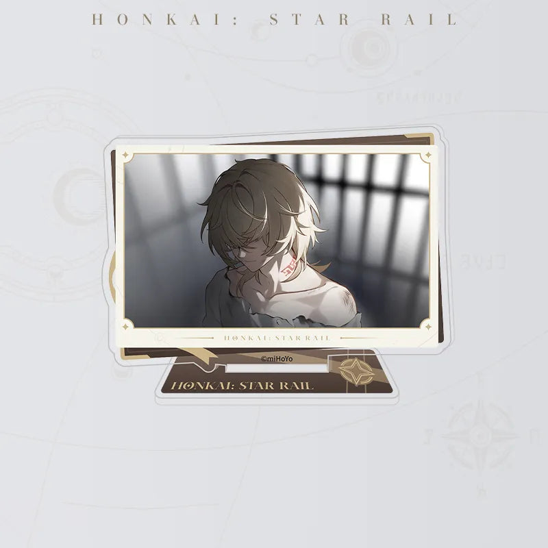 Honkai: Star Rail Aventurine acrylic standee featuring a monochrome character scene