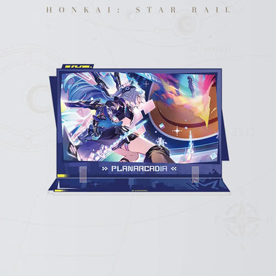 Honkai: Star Rail Silver Wolf vs. Asat Pramad acrylic standee featuring futuristic action artwork