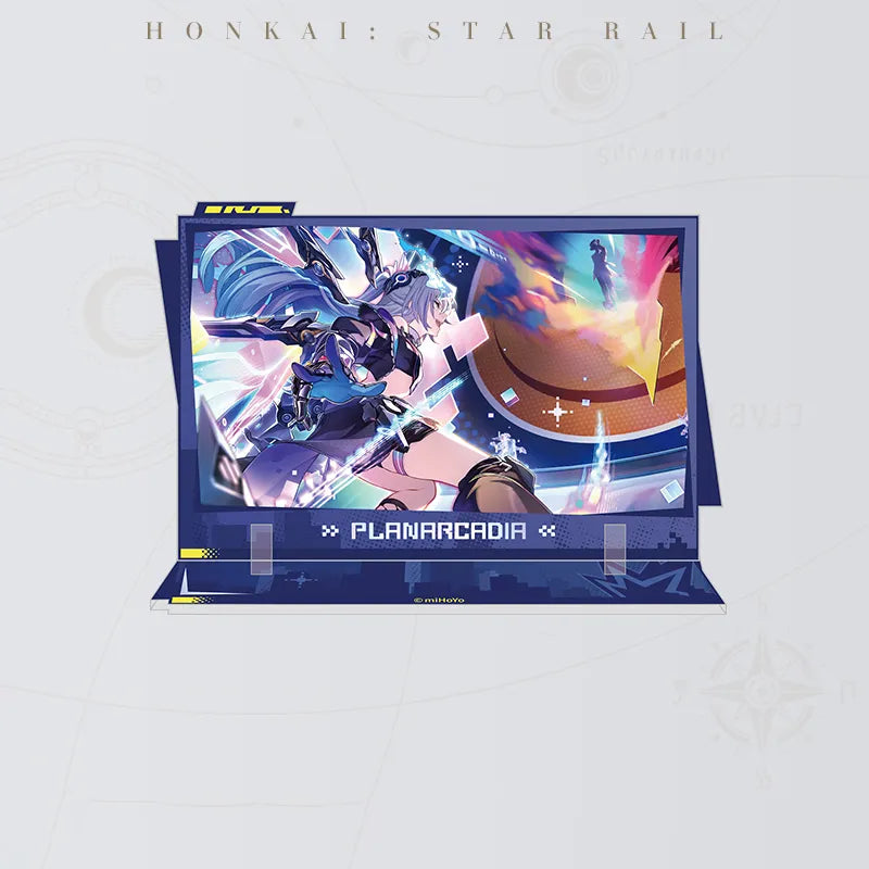 Honkai: Star Rail Silver Wolf vs. Asat Pramad acrylic standee featuring futuristic action artwork