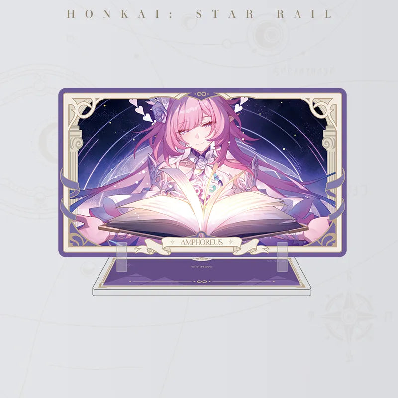 Honkai: Star Rail Cyrene B Ver. acrylic standee featuring pink-haired character artwork with a glowing book