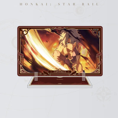 Honkai: Star Rail Phainon acrylic standee featuring character artwork with golden energy and red accents