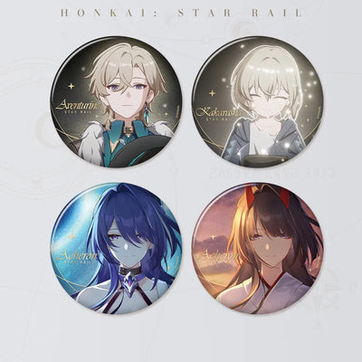 Honkai: Star Rail The Memories We Share Series collectible badge sets featuring Aventurine and Acheron