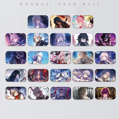 The Memories We Share Series tinplate badges featuring Honkai: Star Rail characters