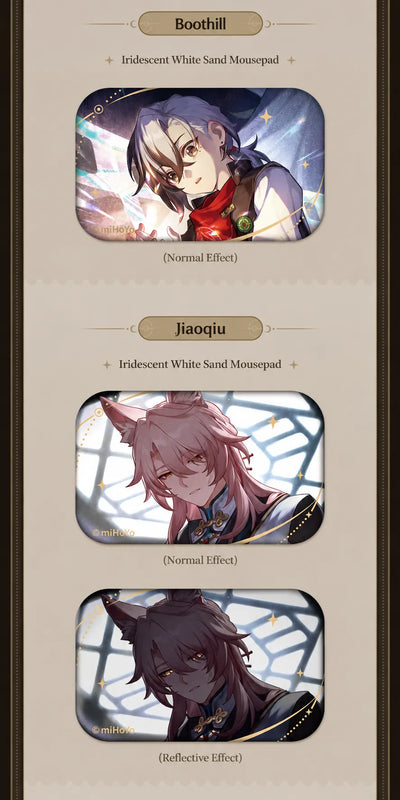 Boothill and Jiaoqiu collectible character badge designs