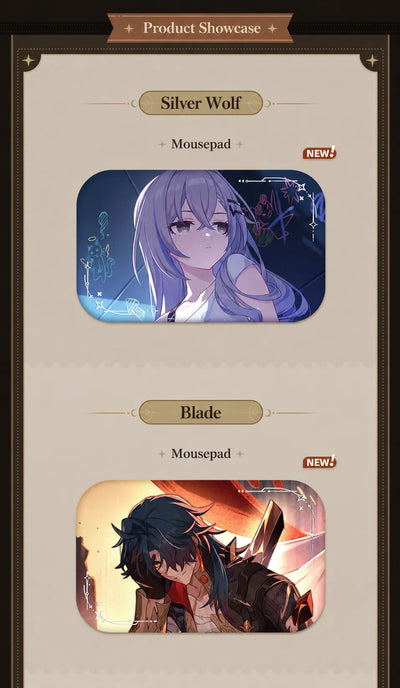 Silver Wolf and Blade badge designs from The Memories We Share Series