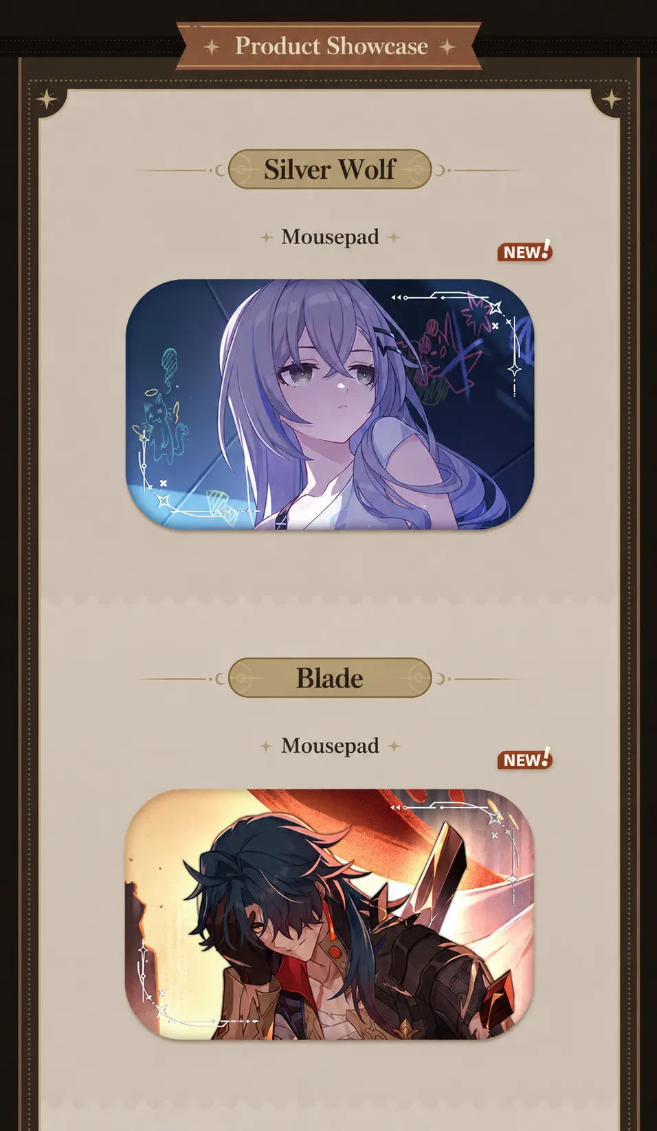 Silver Wolf and Blade badge designs from The Memories We Share Series