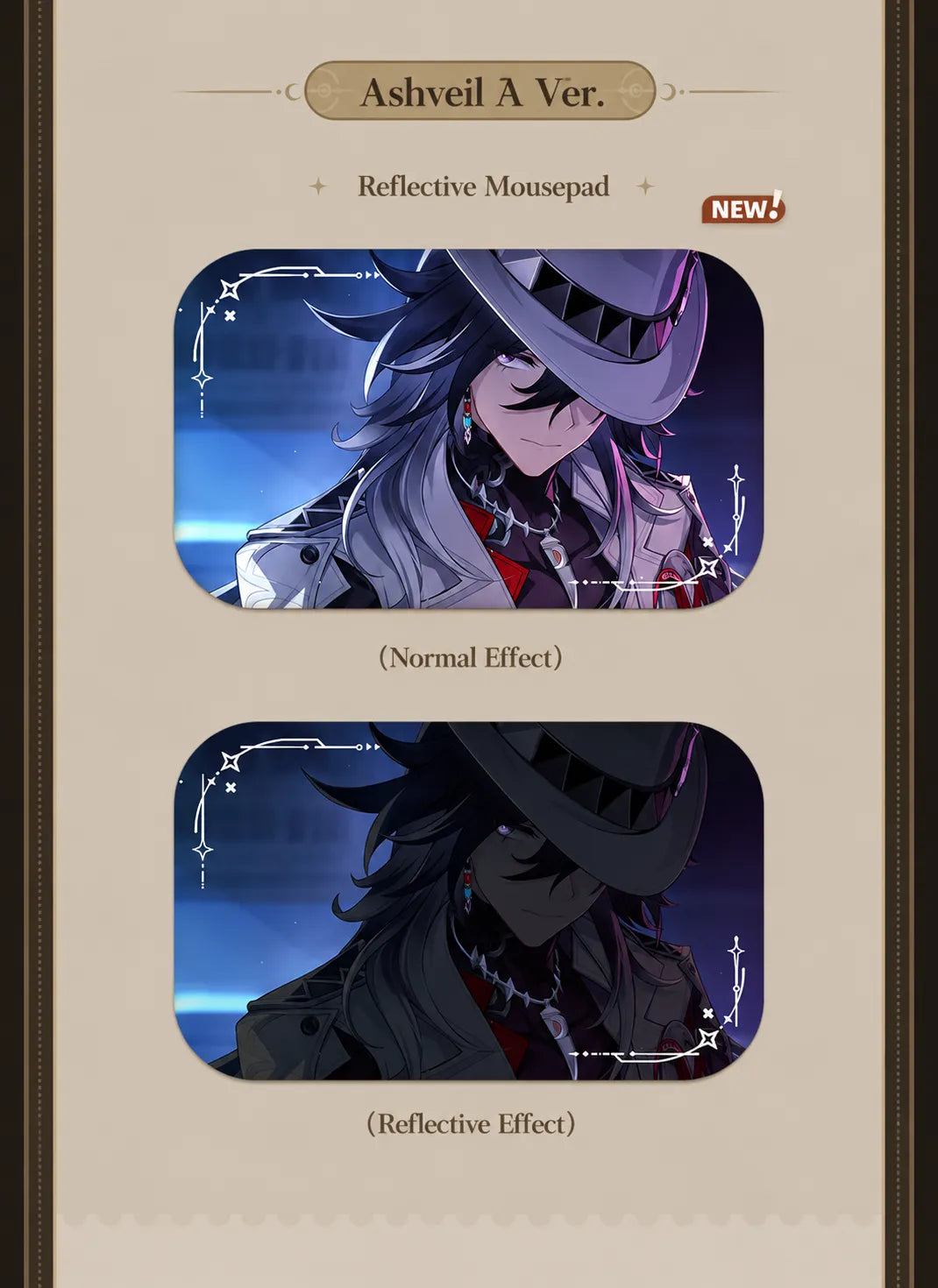 Ashveil A Ver. badge showing normal and reflective effects