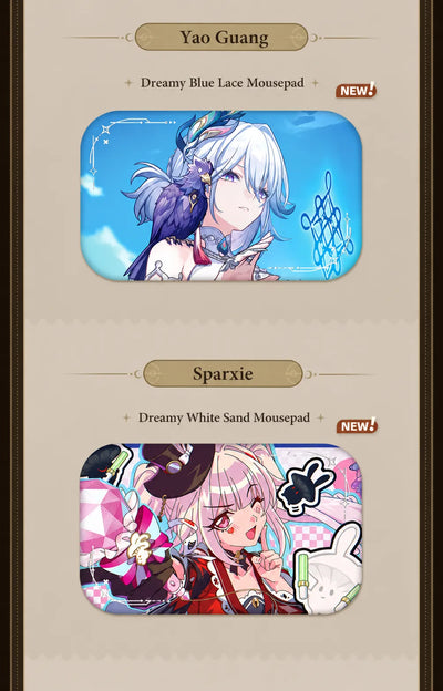 Yao Guang and Sparxie collectible character badge designs