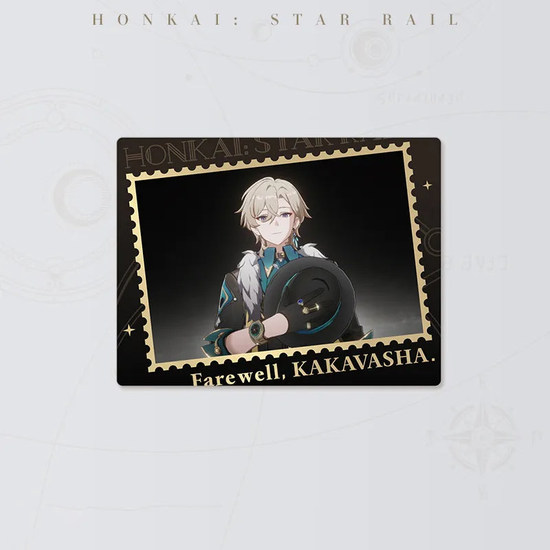 Honkai: Star Rail Aventurine lenticular fridge magnet featuring Aventurine and Kakavasha artwork