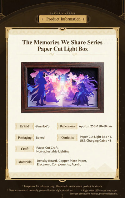 Honkai: Star Rail paper cut light box showcasing layered character artwork with adjustable lighting brightness