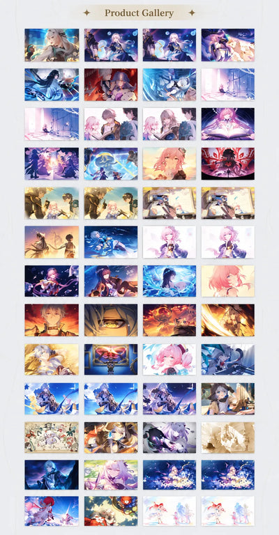 Honkai: Star Rail Vol. 3 postcard collection featuring character illustrations arranged in a gallery