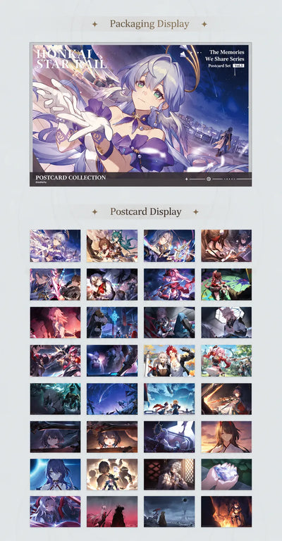 Honkai: Star Rail Vol. 2 postcard collection featuring Robin packaging artwork and character scenes