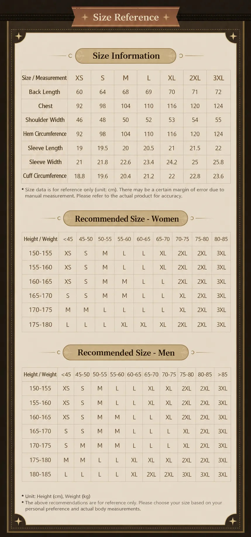 Size Guide