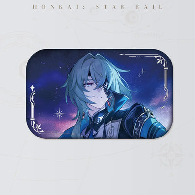 Honkai: Star Rail Anaxa tinplate badge featuring teal-haired character artwork against a starry background