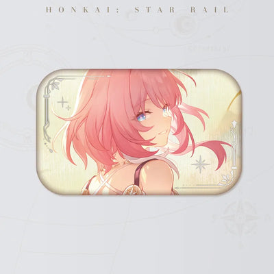Honkai: Star Rail Cyrene A Ver. tinplate badge featuring pink-haired character artwork with a luminous background