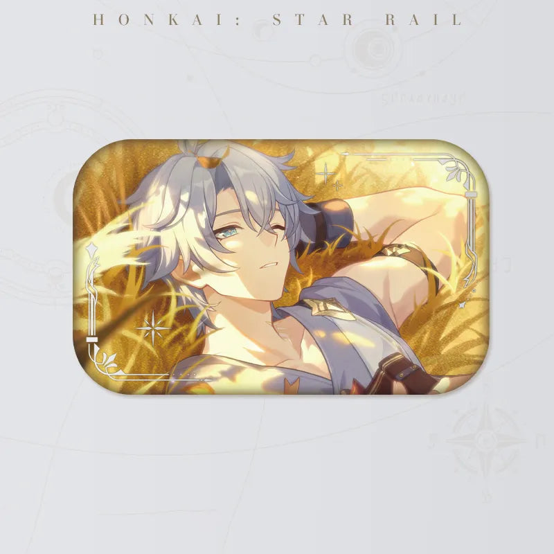 Honkai: Star Rail Phainon B Ver. tinplate badge featuring the character resting in golden sunlight