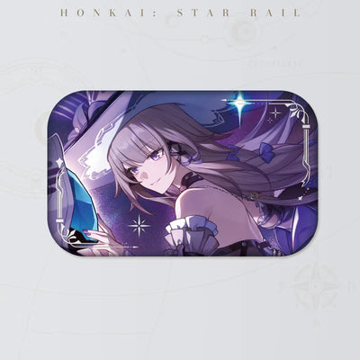 Honkai: Star Rail The Herta tinplate badge featuring purple character artwork and silver foil details