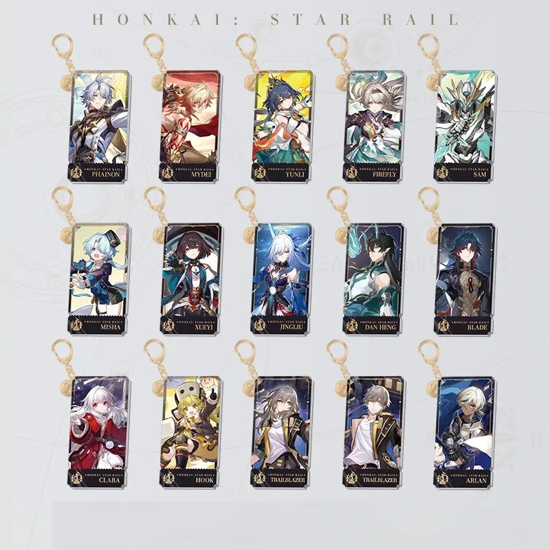 Honkai: Star Rail Character Artwork Series Destruction Acrylic Charms featuring 15 character designs
