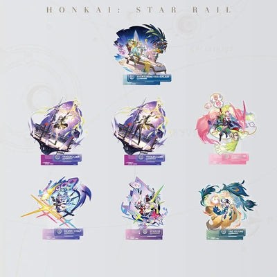Honkai: Star Rail Character Artwork Series Elation Acrylic Standees featuring seven character designs