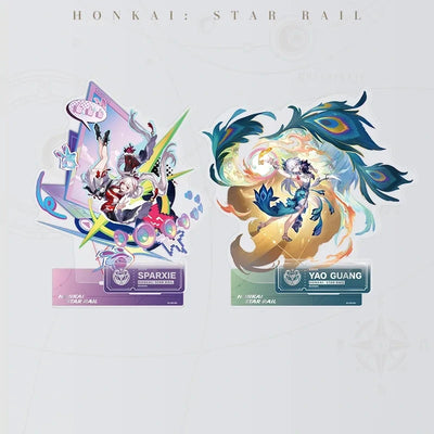 Honkai: Star Rail Elation Acrylic Standees featuring Aventurine • Waveflair, Trailblazers, Evanescia, Silver Wolf LV.999, Sparxie, and Yao Guang