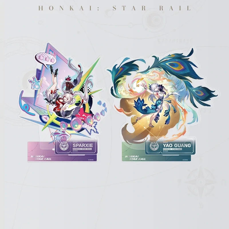 Honkai: Star Rail Elation Acrylic Standees featuring Aventurine • Waveflair, Trailblazers, Evanescia, Silver Wolf LV.999, Sparxie, and Yao Guang