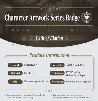 Honkai: Star Rail Elation Tinplate Badge product information and specifications