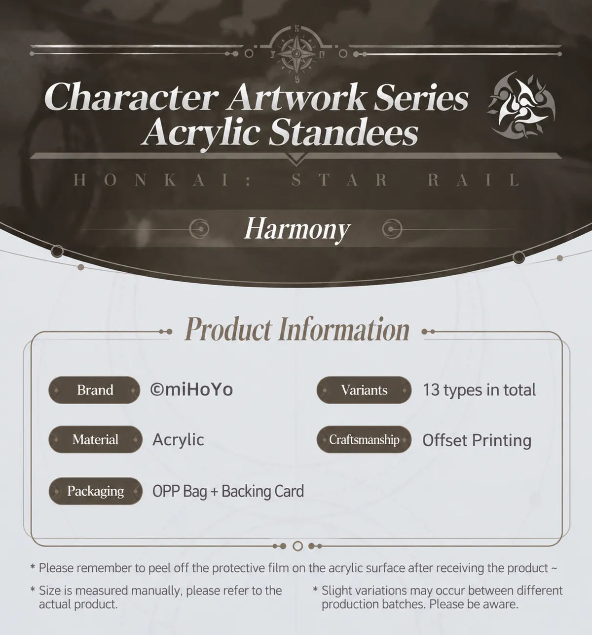 Honkai: Star Rail Harmony Acrylic Standee product information and specifications