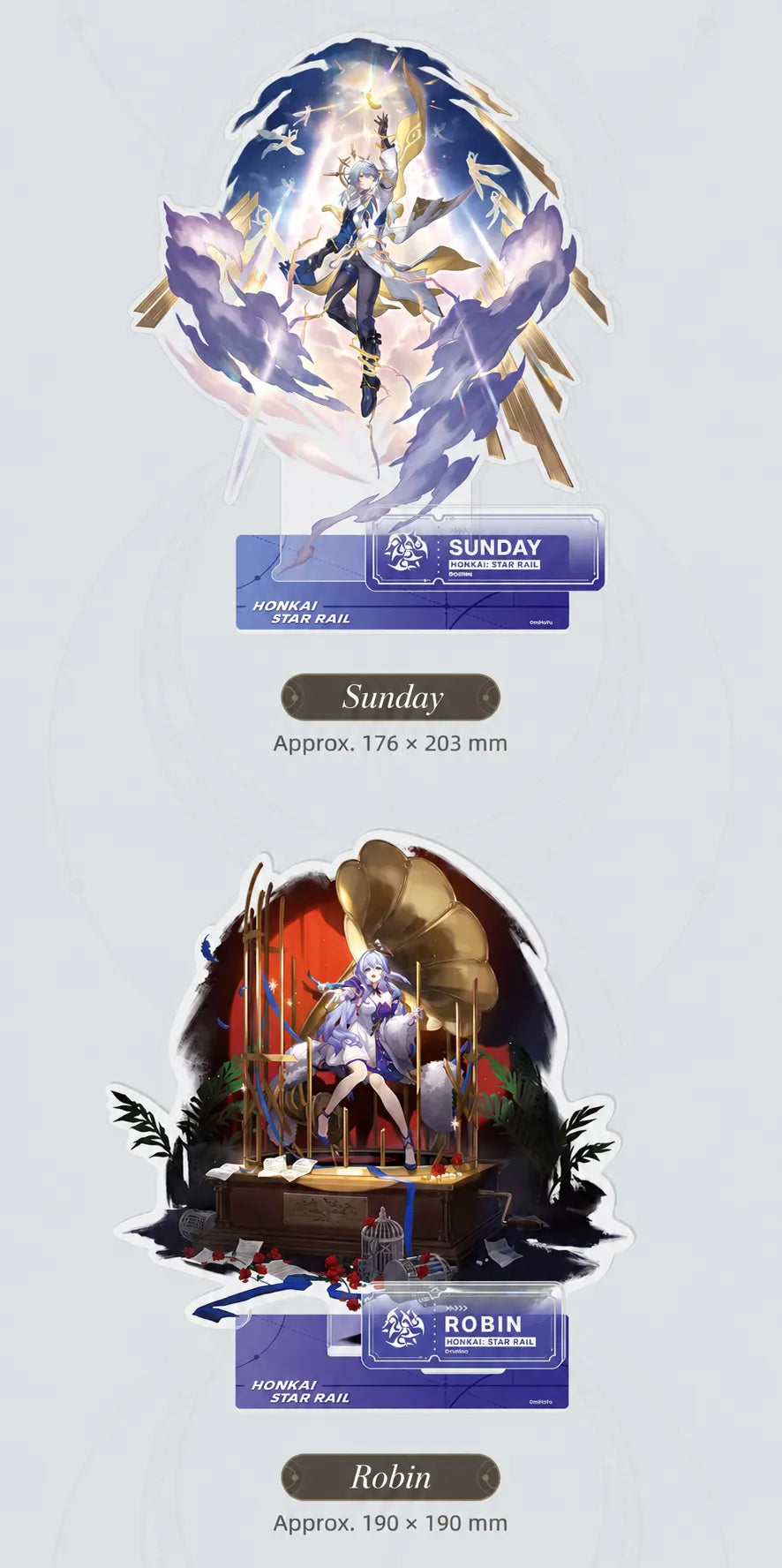 Sunday and Robin Character Artwork Series Harmony Acrylic Standee details