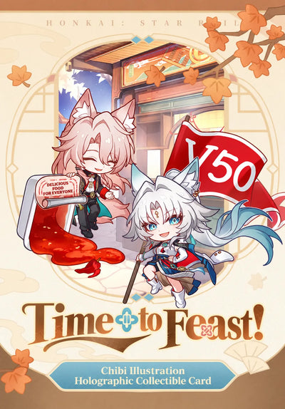 Honkai: Star Rail Jiaoqiu, Feixiao, and Moze Time to Feast! holographic collectible cards